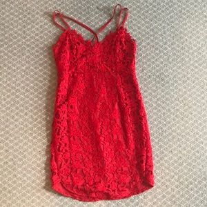 Red mini dress